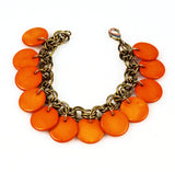 Orange Bakelite Disk Bracelet