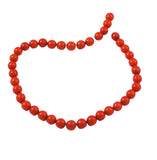 Orange Buri 10mm Round Bead Strands
