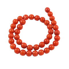 Orange Buri 10mm Round Bead Strands
