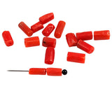 Red/Orange Coral Tube Beads Italian (12)