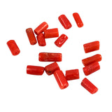 Red/Orange Coral Tube Beads Italian (12)