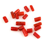 Red/Orange Coral Tube Beads Italian (12)