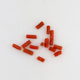 antique orange coral tube beads