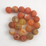 Frosted Orange Agate Druzy Beads
