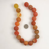 Frosted Orange Agate Druzy Beads