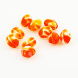 Orange & White Glass Beads 12mm 