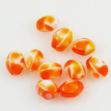 Orange & White Glass Beads 12mm 