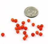 Italian Orange Coral Round Beads - All Natural 12 Beads