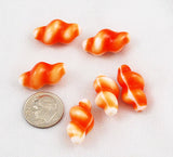 Orange & White Glass Beads Japanese