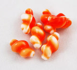 Orange & White Snail Beads Vintage