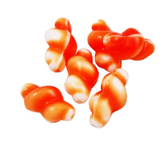 Orange & White Glass Snail Beads 22mm (4)