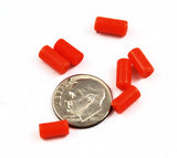 Orange Glass Tube Beads