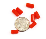 Orange Faux Coral Glass Tube Beads