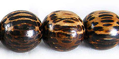 Old Palmwood Wood Round Bead Strands