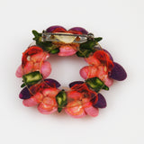 Pansy Shell Floral Brooch Vintage