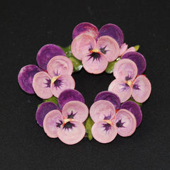 Pansy Shell Floral Brooch Vintage
