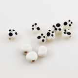 Black and White Puppy Paw Print Beads