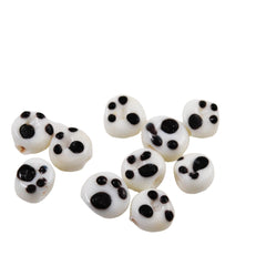 Black and White Puppy Paw Print Beads (5)