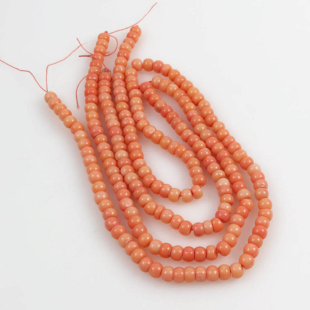 peach coral beads