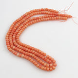 peach coral barrel beads