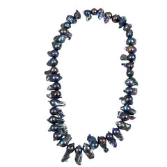 Purple Peacock Blister Pearl Beads with Tails