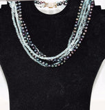 Blue Topaz and Peacock Pearl Multi-Strand Necklace