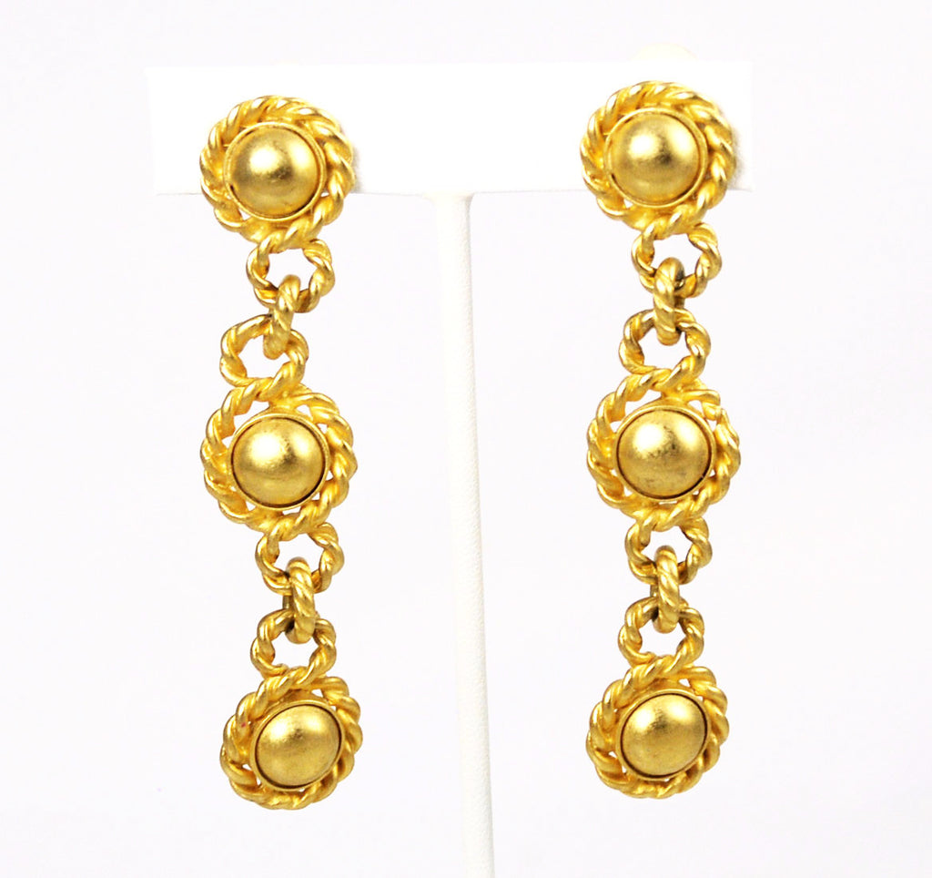 Erwin Pearl Gold Dangle Clip On Earrings