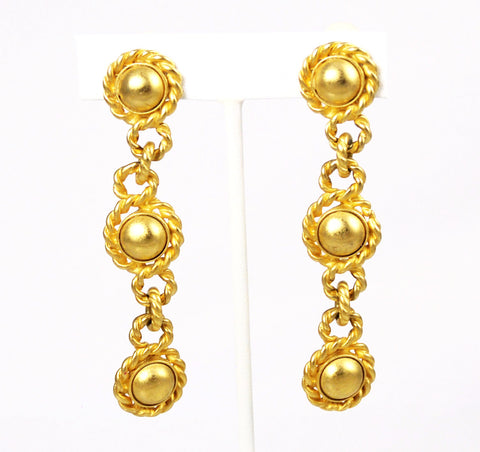 Erwin Pearl Gold Dangle Clip On Earrings