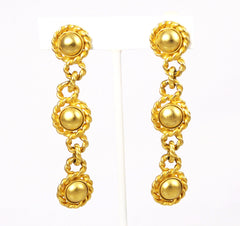 Erwin Pearl Designer Gold Dangle Clip On Earrings