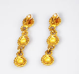 Back of Erwin Pearl Gold Dangle Clip On Earrings