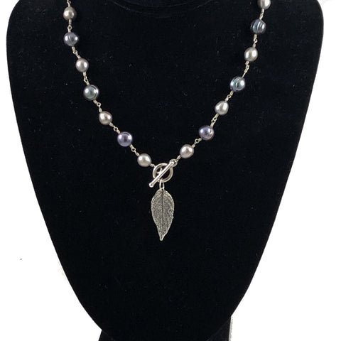 Freshwater Peacock Pearl & Sterling Silver Necklace