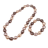 Pearl Necklace & Bracelet Set Magnetic Clasps