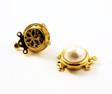 Round Gold Plated Pearl Clasps triple strands