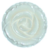 Carved Bone White Rose Pendant