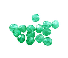 Light Green Faceted 6mm Round Beads - Vintage 24