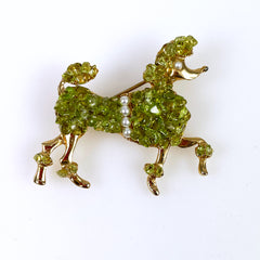 Peridot Poodle Brooch Vintage