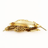 Pine Cone Enamel and Gold Plated Brooch Vintage