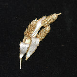 Pine Cone Enamel and Gold Plated Brooch Vintage