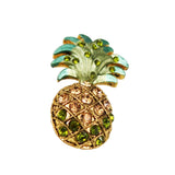 Pineapple Rhinestone & Enamel Brooch Vintage