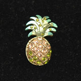 Pineapple Rhinestone & Enamel Brooch Vintage