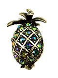 Rhinestone Pineapple Brooch Vintage