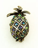 Rhinestone Pineapple Brooch Vintage