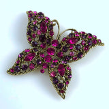 Pink Rhinestone Butterfly Pin