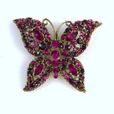 Pink Rhinestone Butterfly Pin