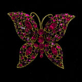 Pink Rhinestone Butterfly Pin