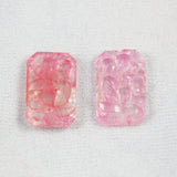 Pink glass floral stones