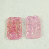 pink glass floral cabochons
