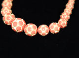 Art Deco Pink Carved Celluloid Necklace