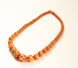 Art Deco Pink Carved Celluloid Necklace