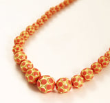 Art Deco Pink Carved Celluloid Necklace